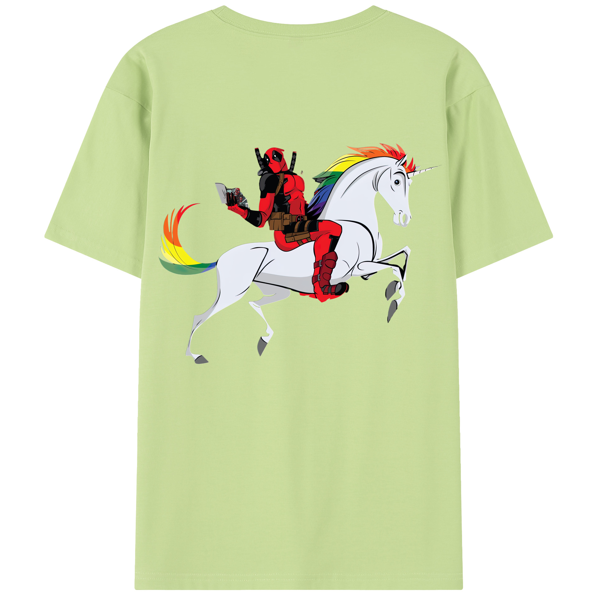 （画像用） Deadpool デッドプール 綿100％半袖Tシャツ（背面プリント）